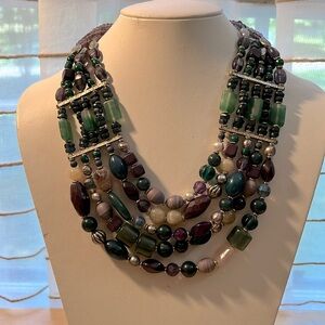 Stunning Chico’s purple and green statement necklace